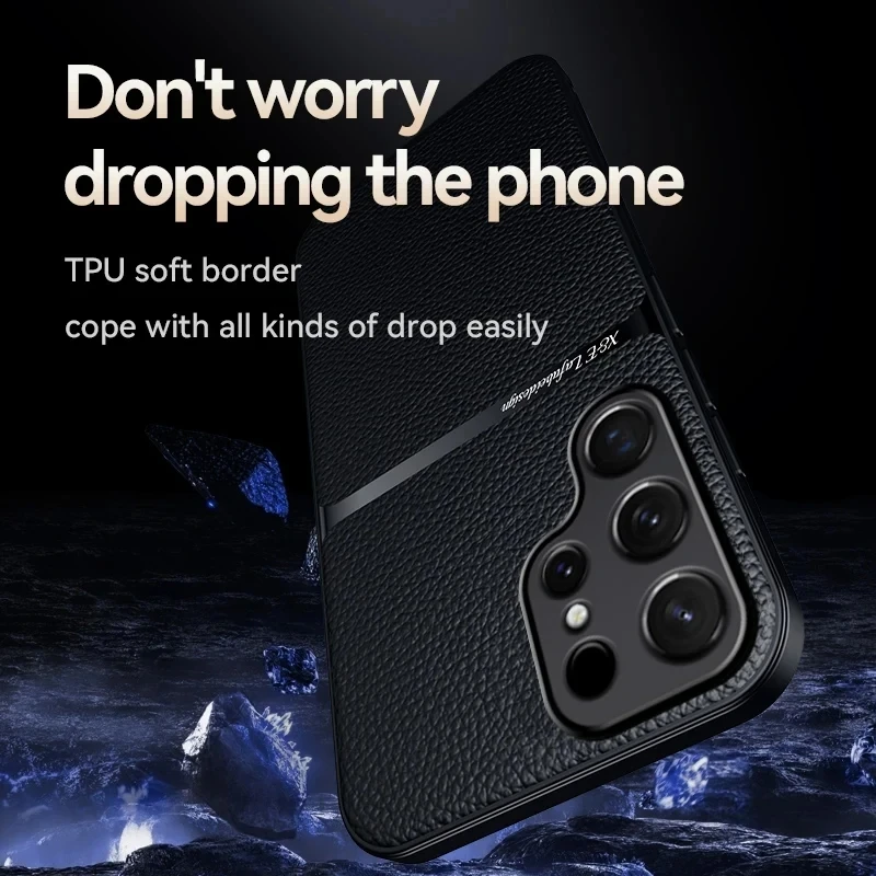 Premium Magnetic Leather Phone Case - Shockproof Cover