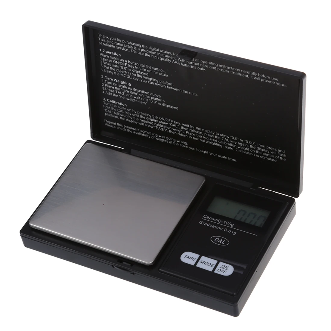 

100g * 0.01g Mini LCD Digital Portable Pocket Jewellery Jewelry Gold Diamond Gram Weighing Scale Black