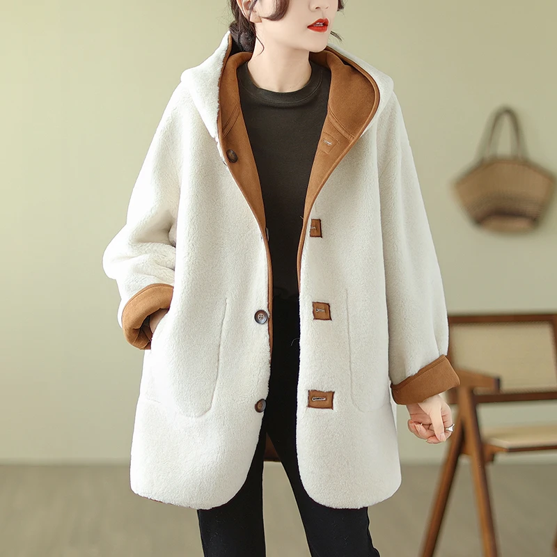 Winter Maternity Luxury Coats Thick Warm Plus Size Pregnant Woman Loose Outwear Fashion Pregnancy Hooded Jackets Reversible Coat