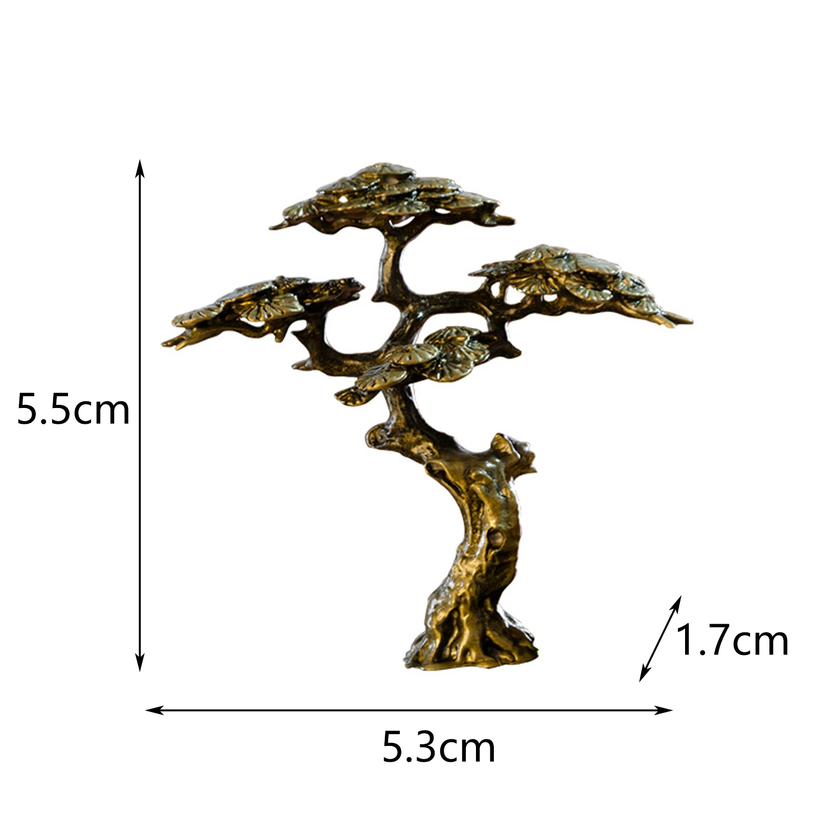 Mini Welcome Pine Miniature Figurine Copper Small Faux Tree Decor for Bonsai Tree Statues Miniature Landscape Decorations
