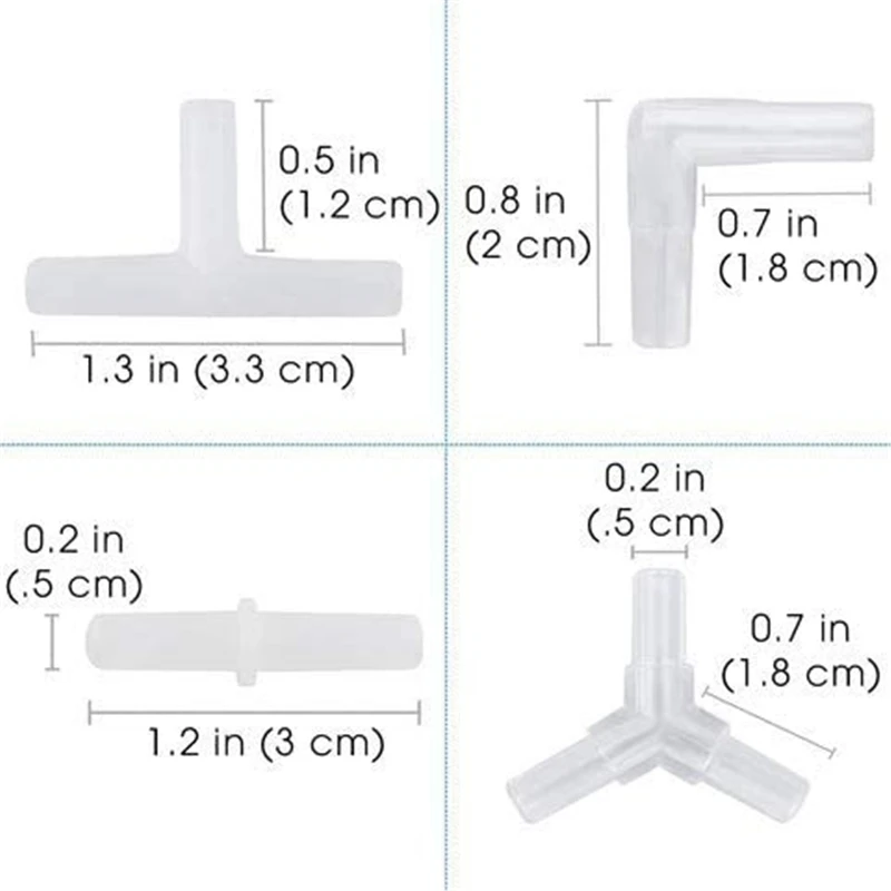 10Pcs Aquarium Airline Tubing Connectors for 4CM Inner Diameter Air Line Hose