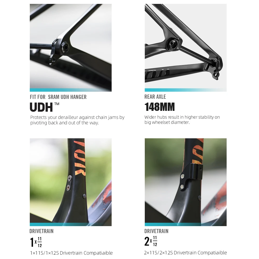 Lexon Carbon MTB Frame 29er Plus 148*12mm UDH Carbon Bicycle Frameset 15 17 19inch HANDLEBAR SEATPOST BOOST Bike Parts bicycle parts,bicycle frame