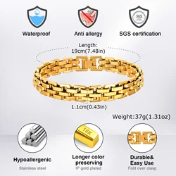 Elegant Waterproof Stainless Steel Bracelet for Women - Fashionable Jewelry Gift (11 mm width)
