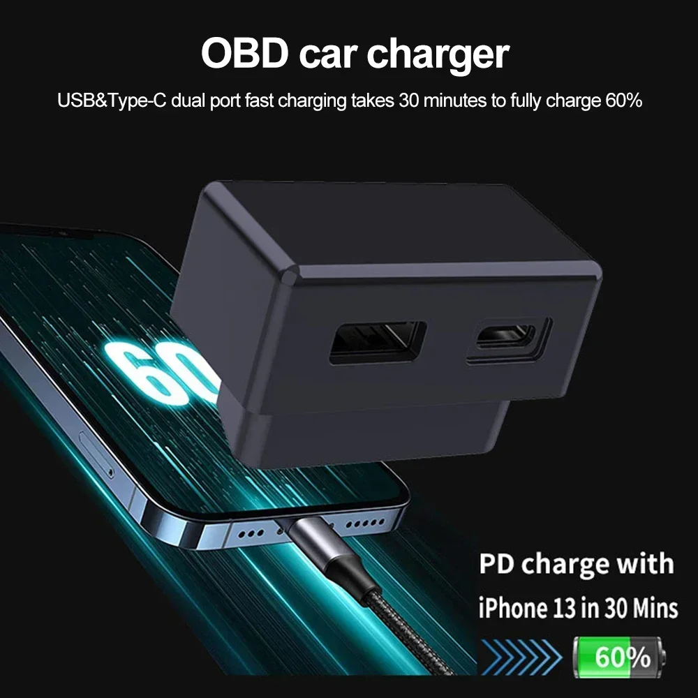For Tesla OBD2 Adapter Model 3 ModelY X S Charging Diagnostic Splitter Cable Car Charger Accessories Data Port Connector Tool