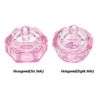 1 Pc Pink Glass Crystal Cup Acrylic for Professional Nails Heart Dappen Liquid Crystal Pwder Clear Acrylic Liquid Monomers Tools 2