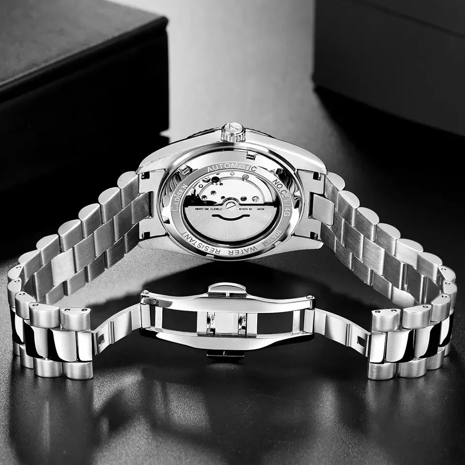 CADISEN New DD40 Men Mechanical Watch Luxury Sapphire Glass AR Coating Automatic Watch 100M Waterproof C3 Luminous Watches