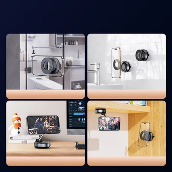Rotary Lock Magnetic Vacuum Adsorption Car Mount Phone Holder Universal GPS Navigation Stand for iPhone 16 15 14 13 12 Plus Pro 1