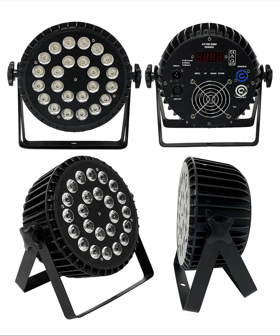 24x12w RGBWA UV 6in1 Led DMX512 Aluminium Bühne Par Led Par Licht Led Flache Par Bühne DJ lichter Waschen Wand Licht Strobe Licht – Detail 8
