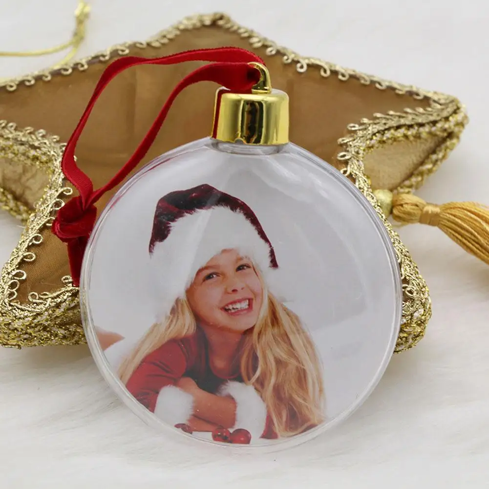 Christmas Transparent Photo Ball Festive Personalize Gift DIY Christmas Tree Pendant Decorations Photo Ball Clip