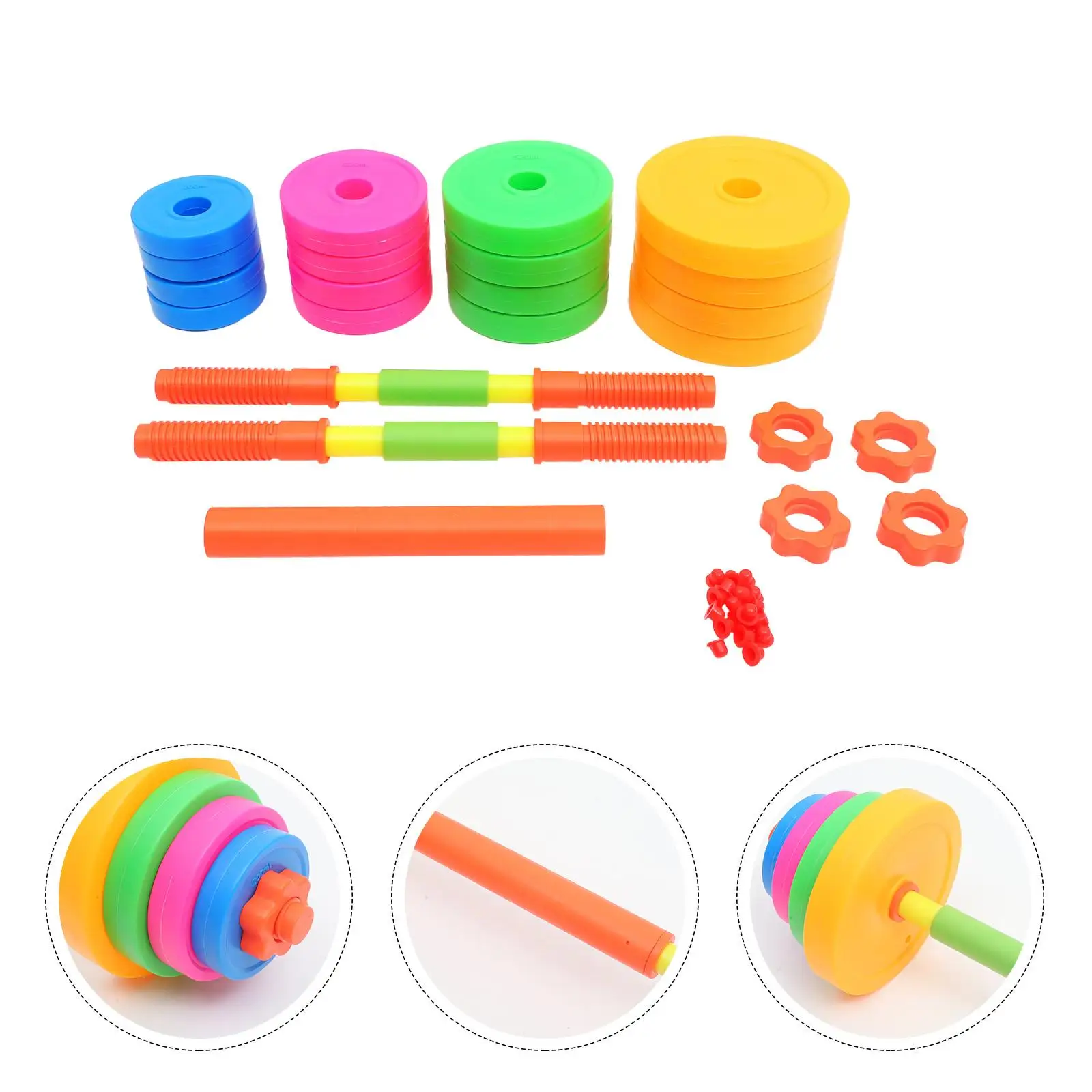 Adjustable Dumbbells Toys Plastic Dumbbells Kids Weights Water Sand Fillable Portable Fitness Equipment Exercise Tool