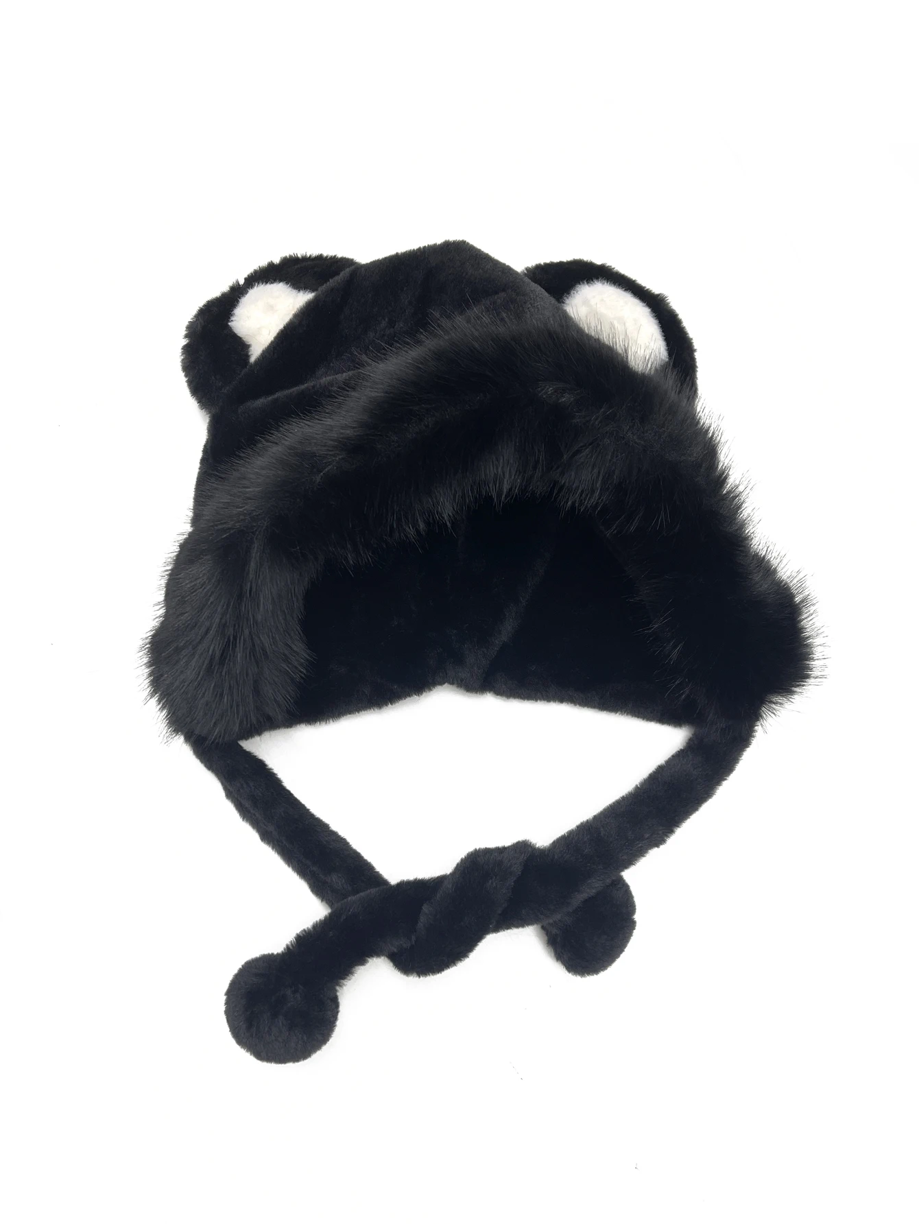 A Winter Cute Bear Ear Warm Hat Women Plush  Beanie Hat Girls Windproof  Cap 3