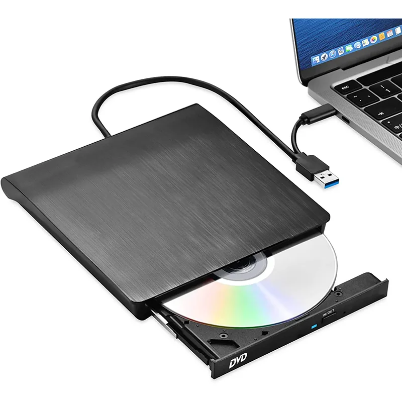 USB 2.0 External CD/DVD RW Drive Read Burner Portable DVD Player Optical Drives For Laptop Desktop PC Windows 11 10 Linux OS Mac