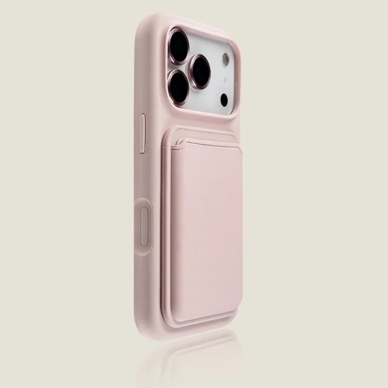 Luxurious Magnetic Silicone Card Holder Phone Case with Magsafe Compatibility