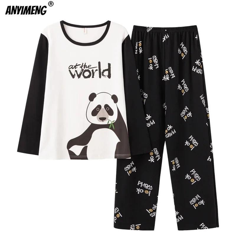 Pjs Amazon Pijama Panda Pajamas Fashion Matching Pyjamas Long