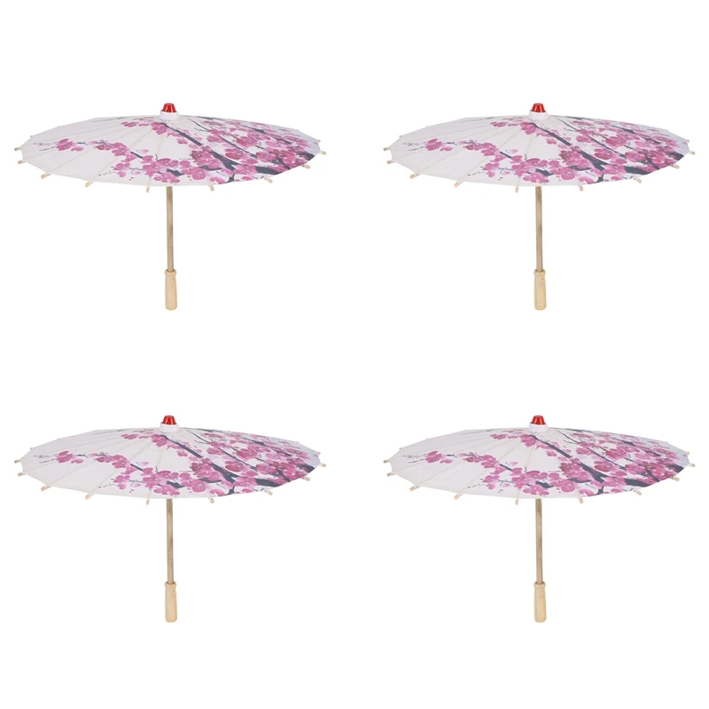 

4X Art Umbrella Chinese Silk Cloth Umbrella Classical Style Decorative Umbrella Oil Paper Painted Parasol Umbrella