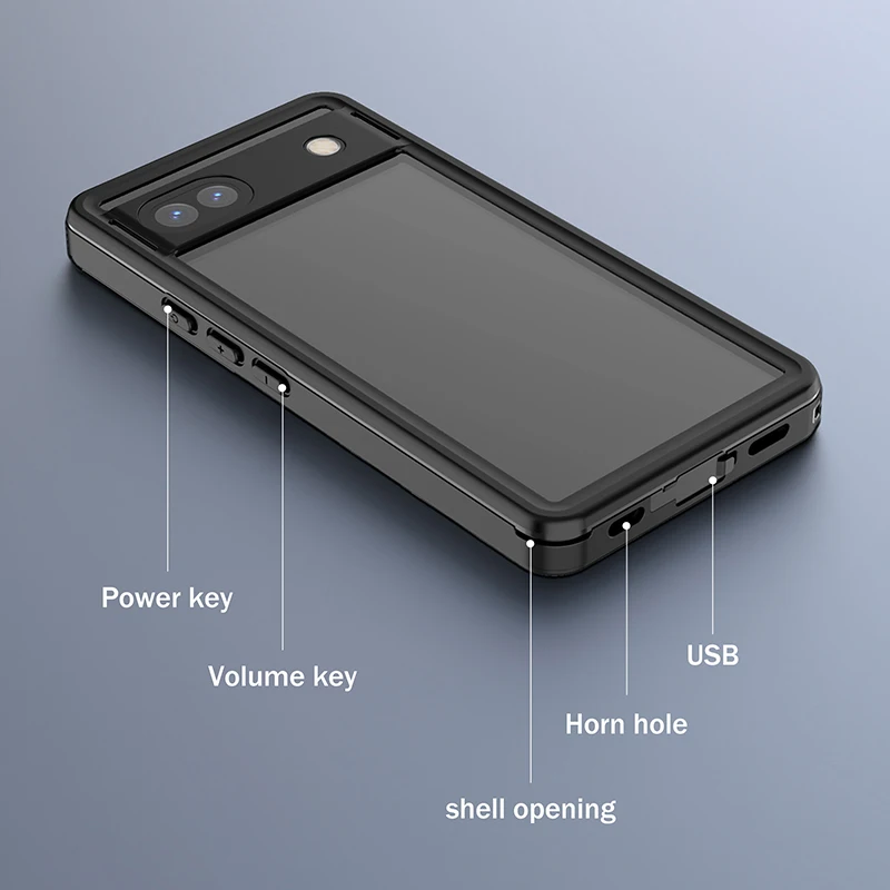 360 Degress Full Waterproof Case for Google Pixel 6A Diving Swimming Dustproof Dropproof TPU Anti Fall Case Specialty Waterproof