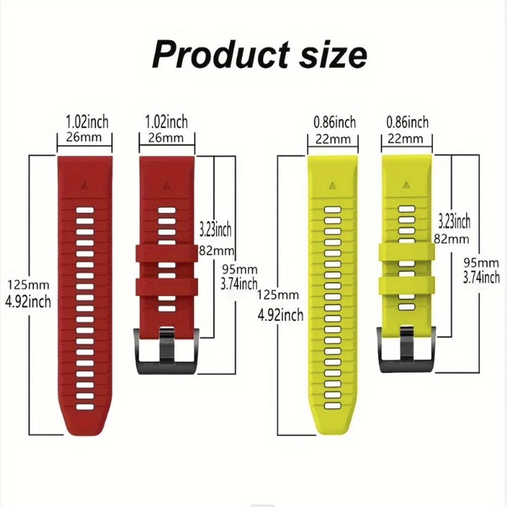 Two-Tone Silicone Sport Watch Band - QuickFit 22mm/26mm Strap