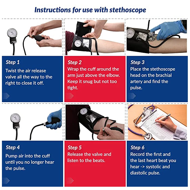 Medical Health Blood Pressure Monitor BP Cuff Manometer Arm Aneroid Sphygmomanometer Gauge Meter Tool with Stethoscope blood pressure monitor,blood pressure meter