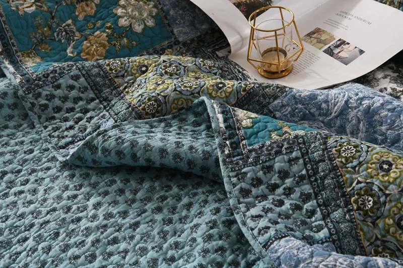 CHAUSUB ������ ��Ÿ�� �ϸ�Ͼ� ��ư ���� �̺� ��Ʈ 3PCS ���� ħ�뺸 ���� �� ������ ���� �̺� ħ�� Coverlet