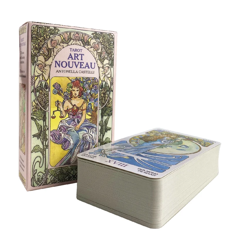 Tarot Art Nouveau Deck Cards with Guidebook Cards Occult Divination