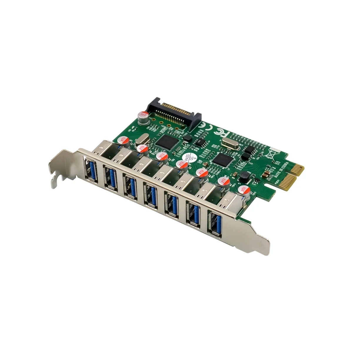 

ST69 PCIe X1 VL812 7-портовый USB 3.0 стандартная скорость промышленного компьютерного оборудования многофункциональная Удобная Плата расширения