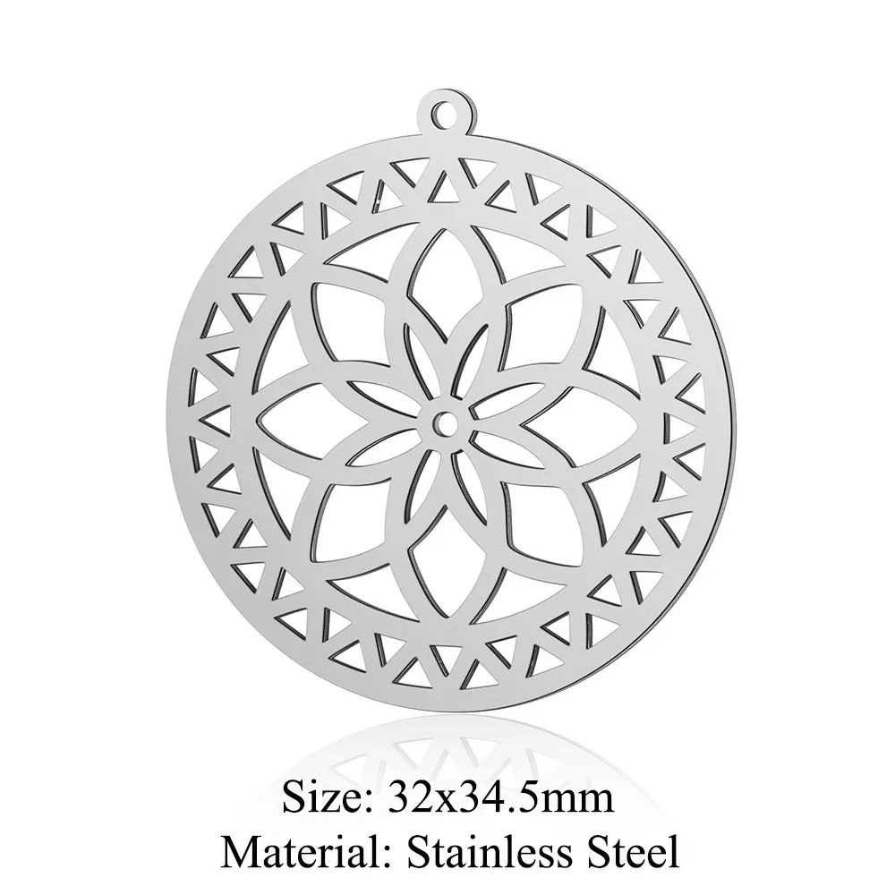 스테인레스 스틸 라이프 트리 DIY 쥬얼리 매력 5 개/묶음, 도매 잎 꽃 목걸이 만들기 펜던트 최고 품질 퇴색하지 않음