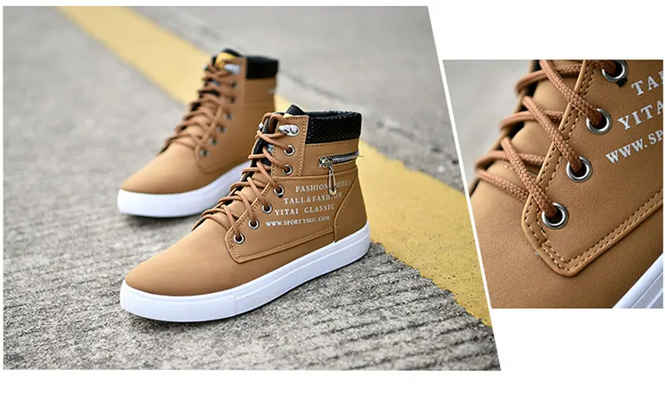New Design Fashion Letter Printed Men's High Top Sneakers Big Size 46 Flat Casual Shoes Men Breathable Flock Red Boots for Men