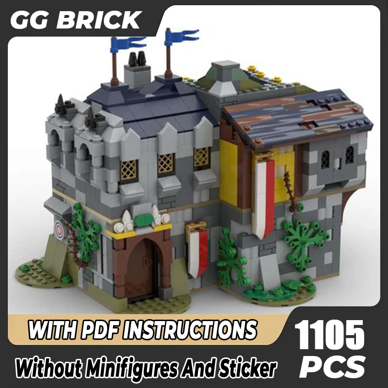 

Moc Building Bricks The Knight's Retreat Modular Model Technology Block City Street View Blocks Toy DIY Assembly Christmas Gift