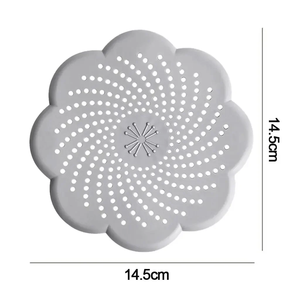 Floor Drain Filter Flower Shape Silicone Floor Drain Cover Mesh Sink Strainer Anti-blocking Hair Clean Up Waste Catcher Kitchen Bathroom Accessory