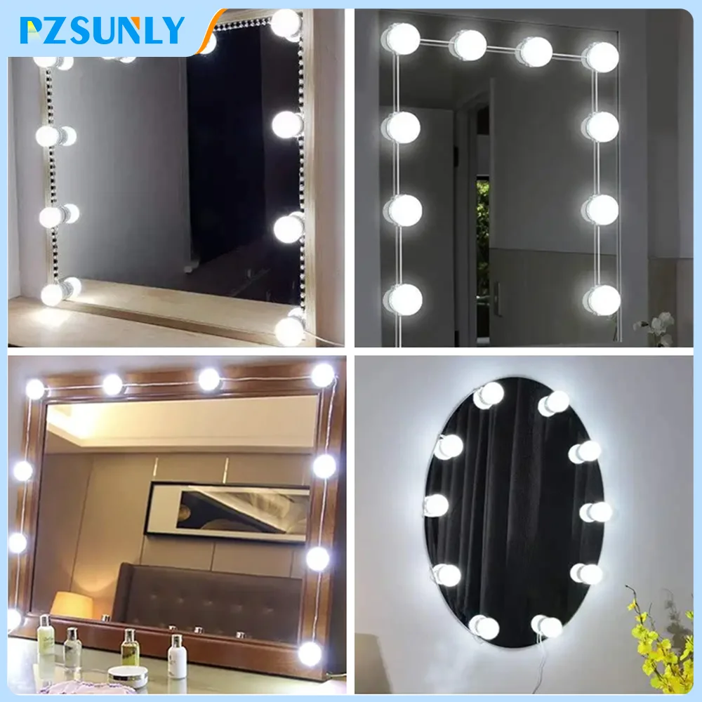 LED Vanity Light Bulbs for Makeup Mirror - Dimmable USB-Powered Bathroom and Dressing Table Lighting