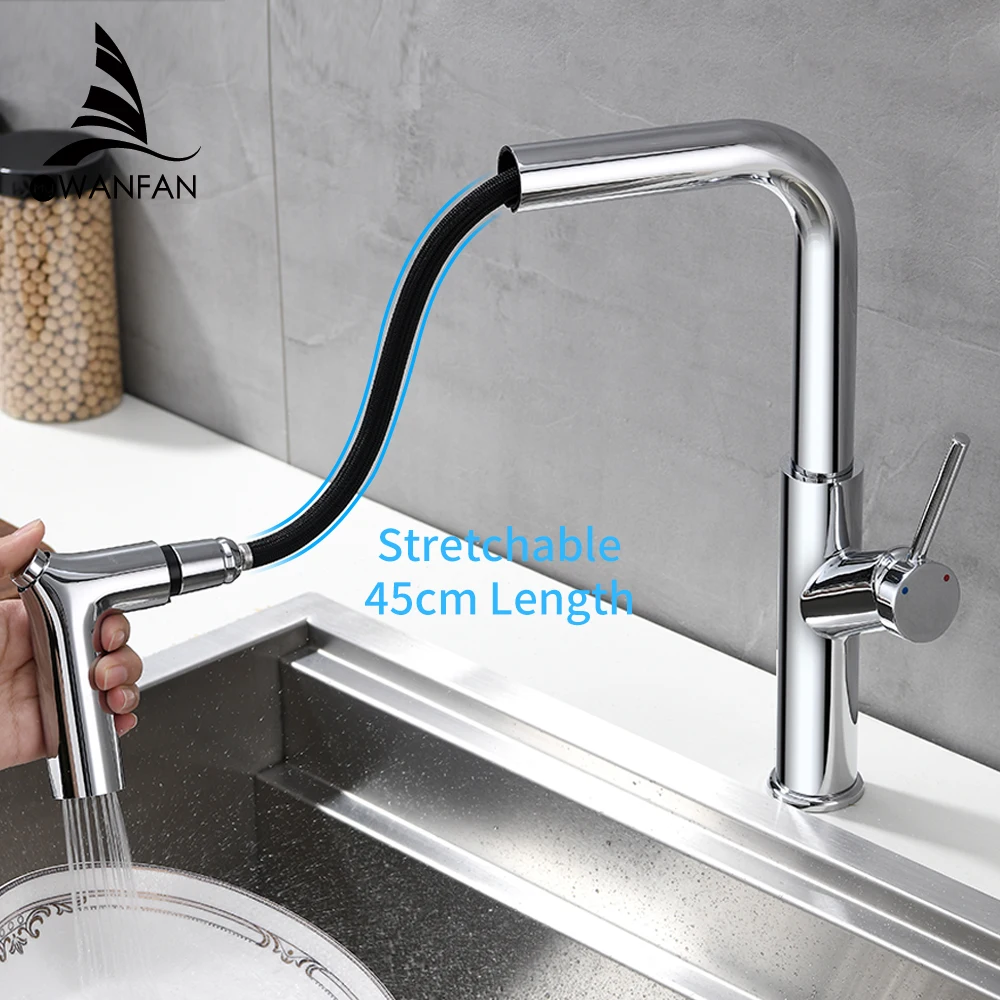 

Vidric Kitchen Faucet Chrome Deck Mounted Mixer Tap 360 Degree Rotation Stream Sprayer Nozzle Kitchen Sink Hot Cold Taps 8831