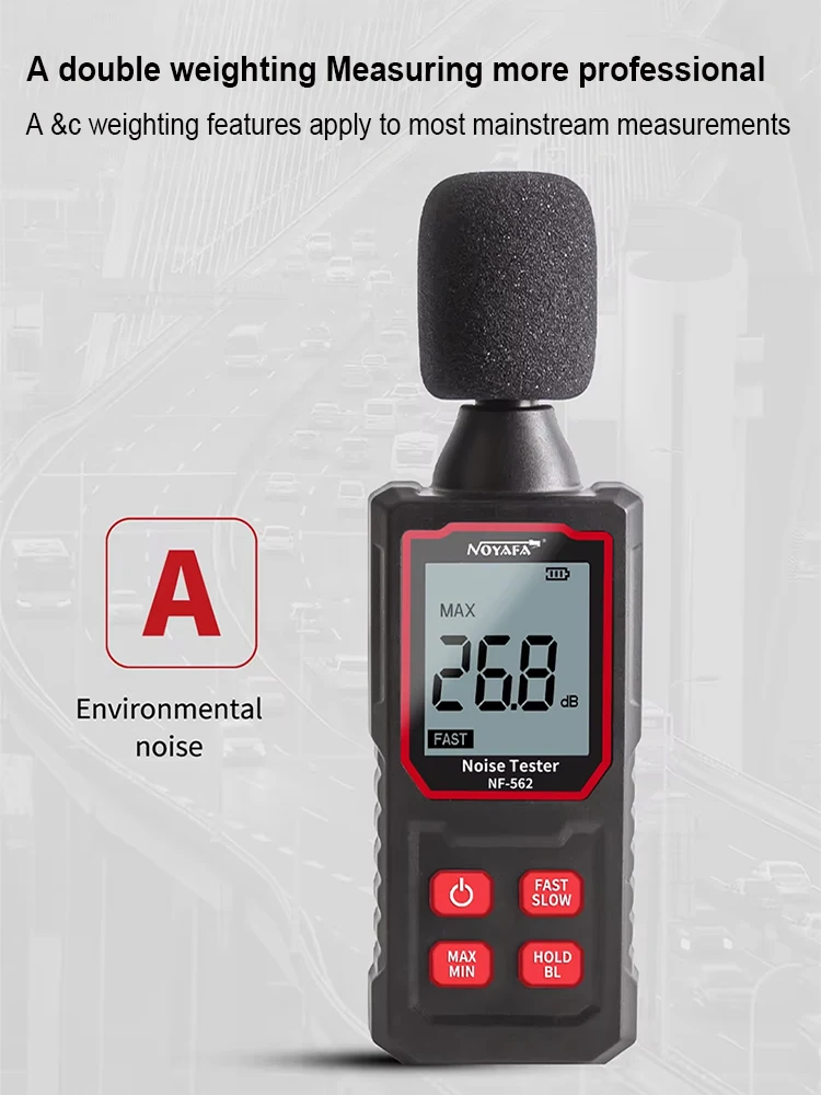 NF-562 Handheld High-precision Noise Meter Decibel Detector Household Noise Testing Spectrum Analyzer Digital Sound Noise Meter 3