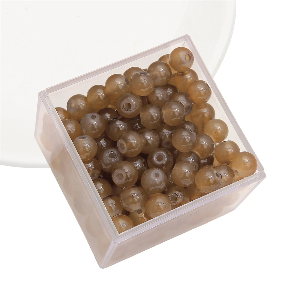 50-Piece Set of Vibrant Glass Imitation Jade Beads for Handmade Jewelry Crafting