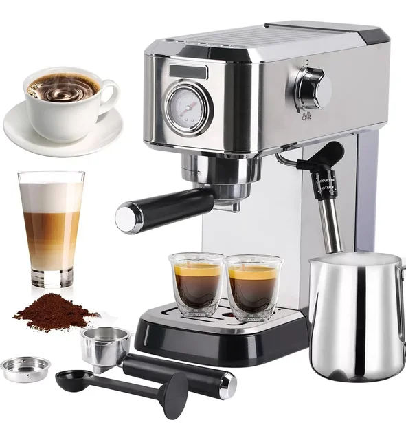 ICUIRE Espresso Coffee Machine - 20 Bar Pump Espresso and