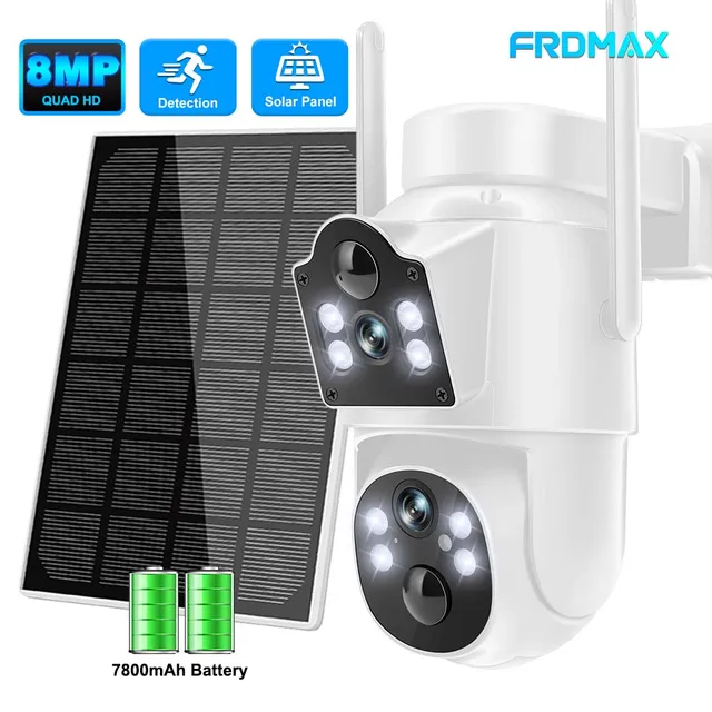 4K 8MP WiFi Solar Camera Dual Lens Outdoor PTZ IP Camera PIR Human Detection Security Protection CCTV Video Surveillance iCSee 1