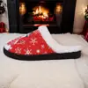 Christmas Snowman Slippers Flat Thermal Slippers Comfortable Fluffy Snowman Slippers Anti Slip Cute Furry Slippers for Men Women 3
