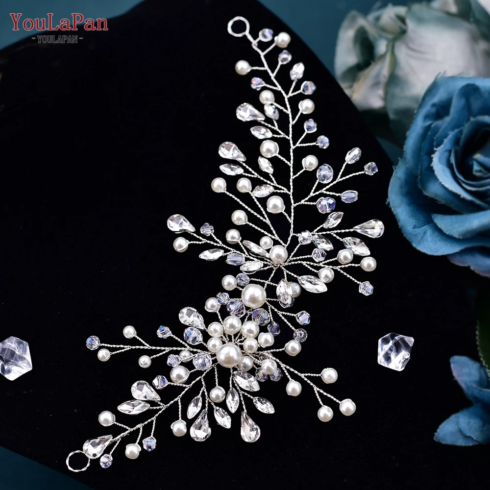 YouLaPan Shiny Crystal Wedding Dresses Belt Women Pearl Belts for Bride Pearl Waistband Bridesmaid Gown Embellished Belt SH84