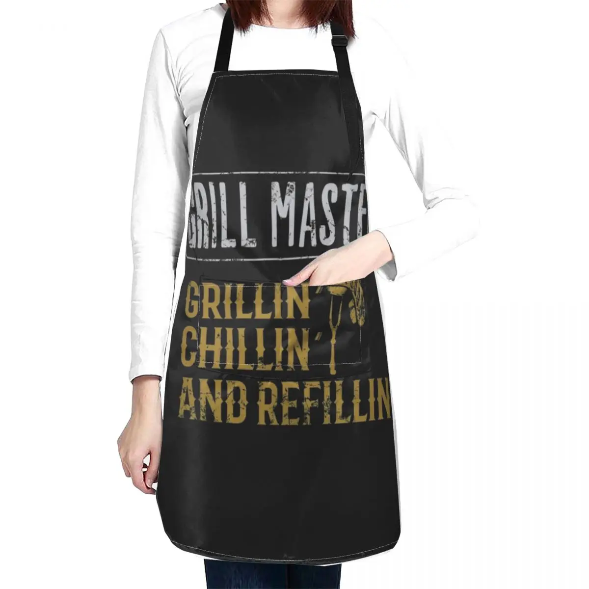 

BBQ Grill Master Grillin Chillin Refillin Apron Kitchen Apron For Women Kitchen Aprons Woman Kitchen Apras Man