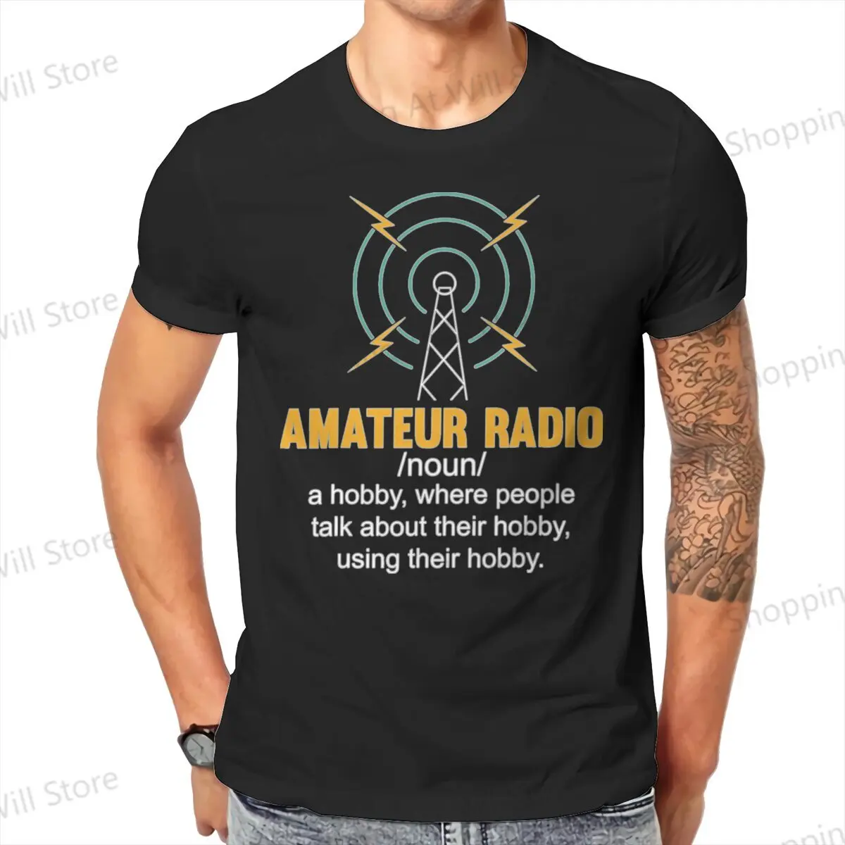 100% Cotton Amateur Radio Definition Funny T-Shirt - Unisex O-Neck Short Sleeve