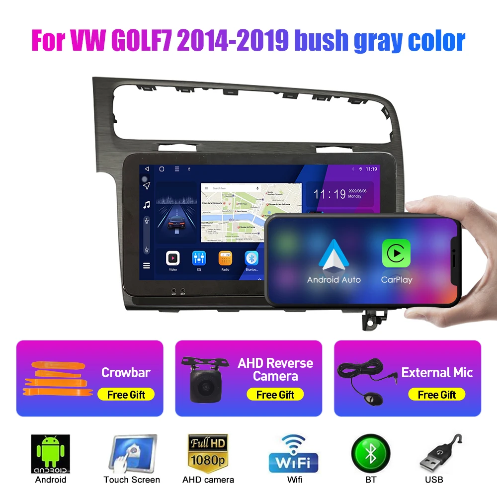 

10.33 Inch Car Radio For VW GOLF7 2014-2016 bush 2Din Android Octa Core Car Stereo DVD GPS Navigation Player QLED Screen Carplay