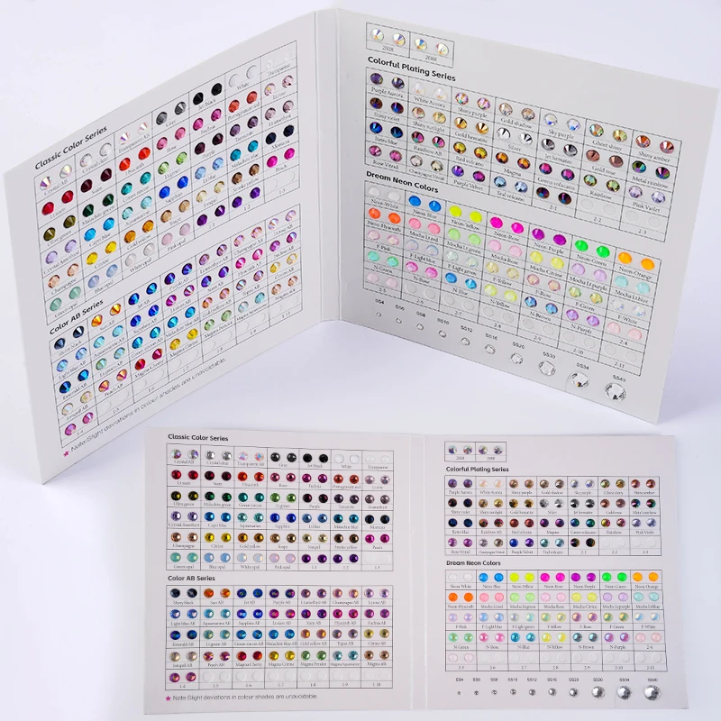 Hot Fix Rhinestones QIAO Brand Rhinestone Color Card For Compare Various Colors For Hot fix /Non Hotfix