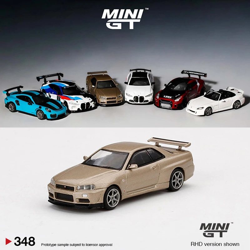 

Мини GT 1:64 модель автомобиля Skylnie GT-R (R34) M-Spec литой под давлением #348 RHD