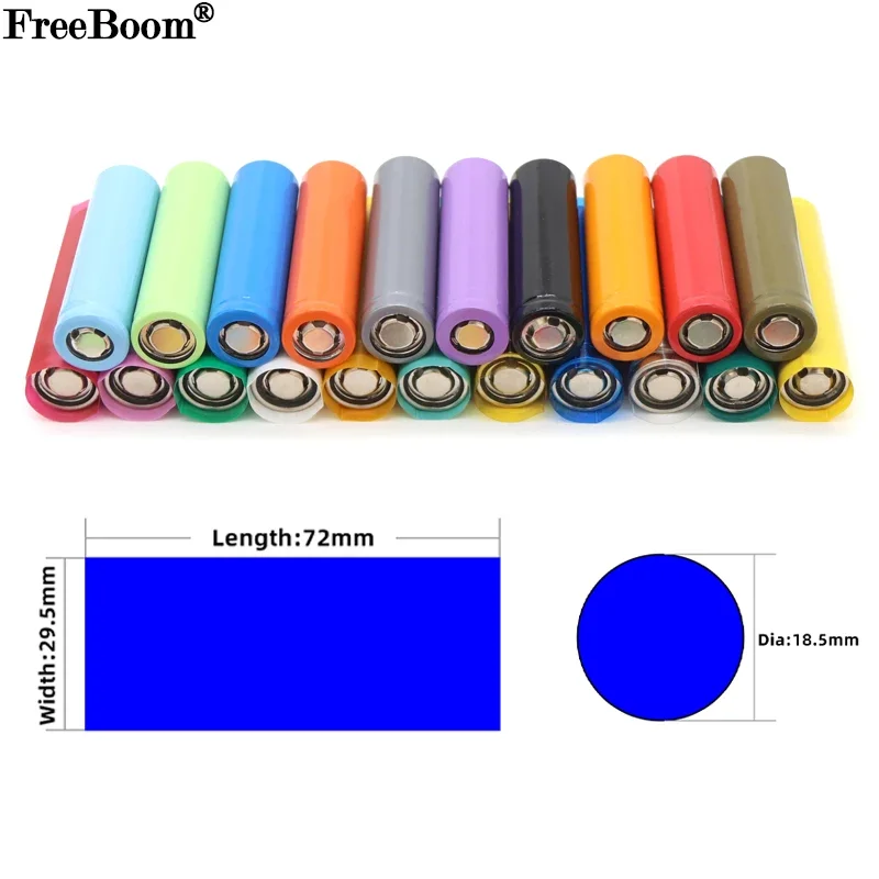 Heat Shrink Tubing Heat Shrink Tube Heat Shrink Tube Kit Heat Shrink Cable Sleeve 20/100/500pcs 18650 Lipo Battery Wrap PVC Precut Width 29.5mm x 72mm Insulated Film Protect Case Pack Sleeving
