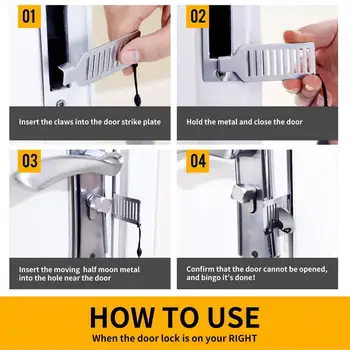Door Lock Security For Travel Heavy Duty Door Security Devices Home Traveling Essentials Hotel Door Jammer Home Security Lock 5