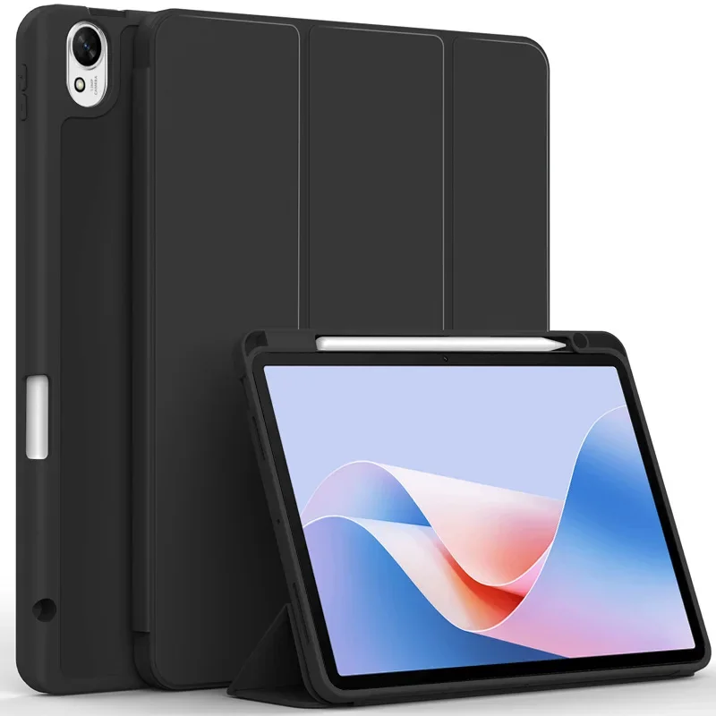 Premium Trifold Leather Stand Case with Pen Slot - Soft Back Cover