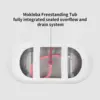 65 inch Acrylic Freestanding Bathtub Double Ended Free Standing Tub Soaking Tub with Integrated Slotted Overflow Glossy White 5