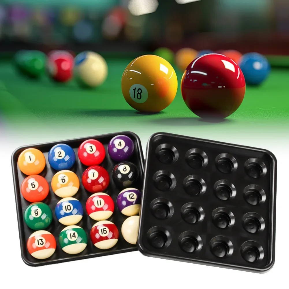 Sturdy Ball Tray Pool Ball Storage Tray for Billiard Table Black Plastic Holder for 16 Balls Snooker Regulation Size Billiard