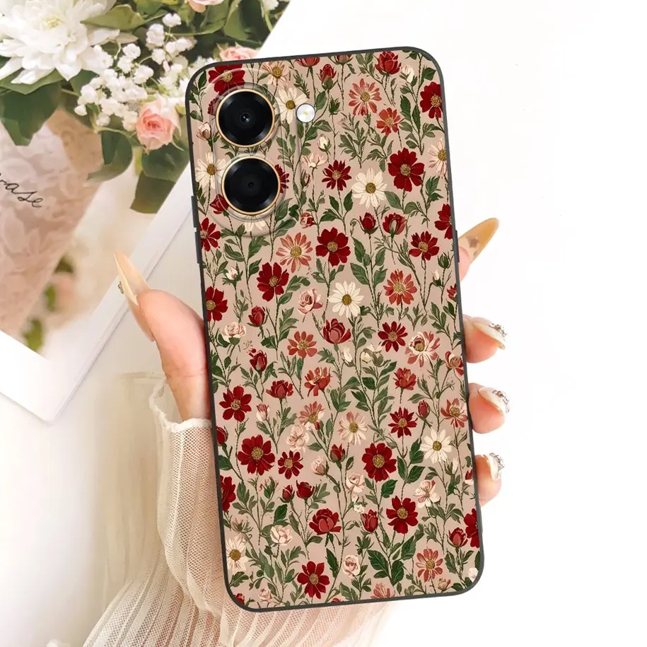 Pretty Flower Candy Painted Soft Silicone Phone Case - Back Cover & Bumper