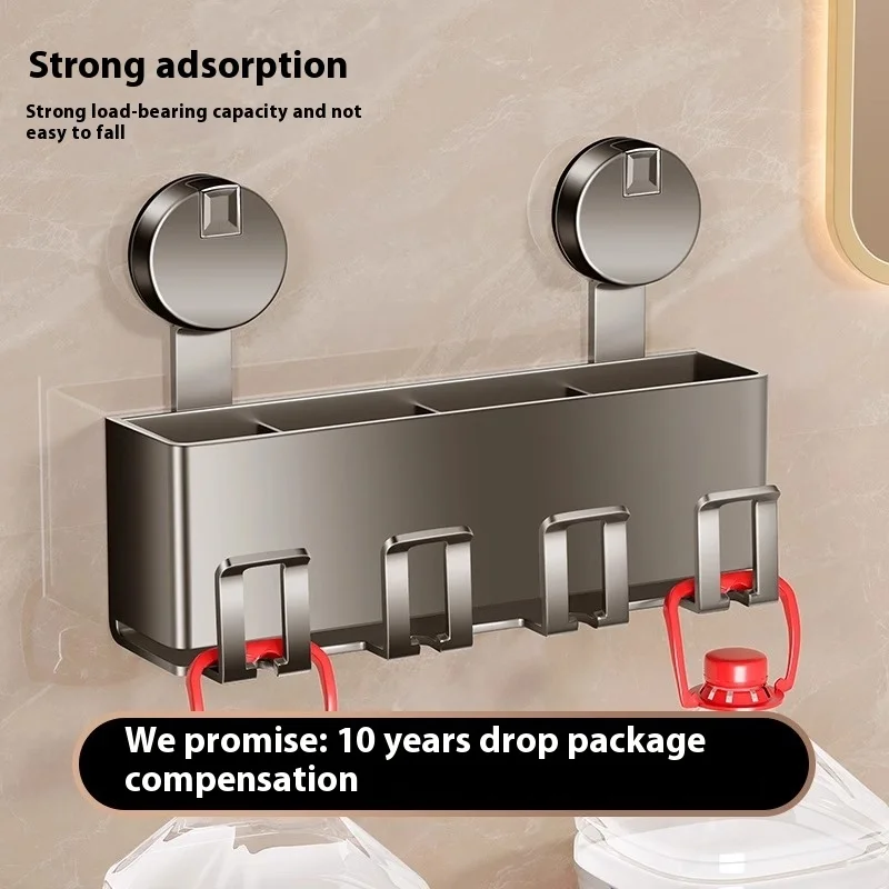 Bathroom Suction Cup Toothbrush Holder Toothbrush Tooth Cup Storage Rack Mouthwash Brushing Mug Storage Bathroom Counter