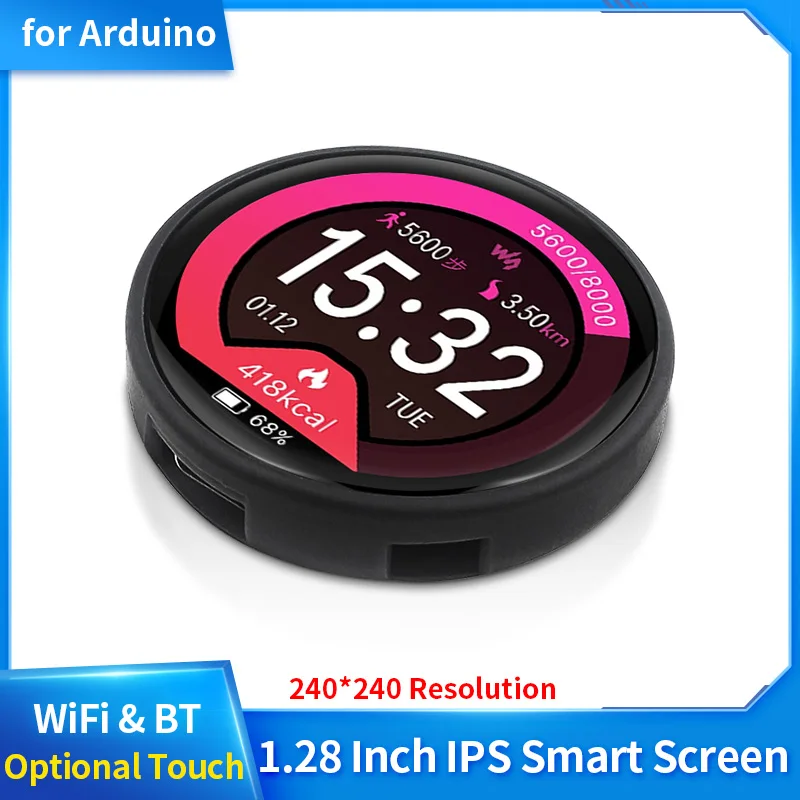 Polegada Ips Smart Display Esp32 para Arduino Lvgl Wifi e Placa de Desenvolvimento Bluetooth 240*240 Módulo Tft Lcd com Toque Wroom 1.28